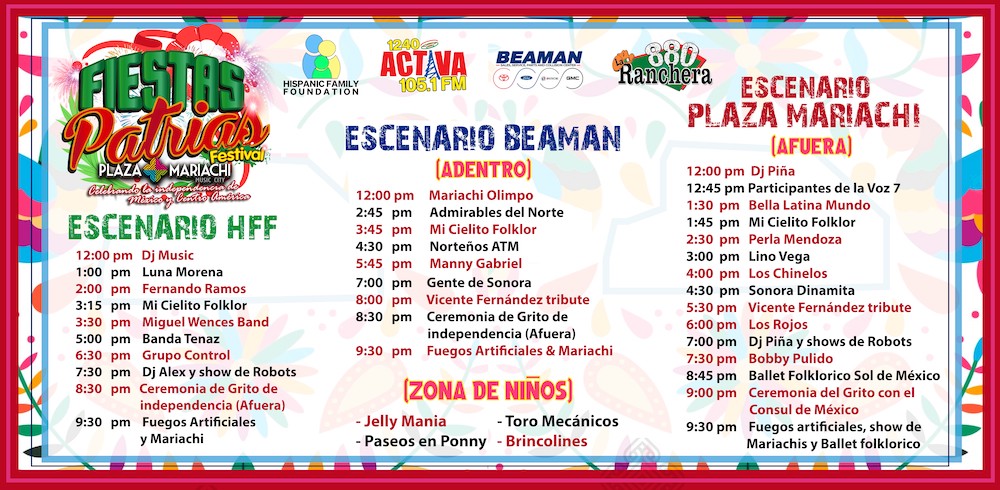 Fiestas Patrias Schedule