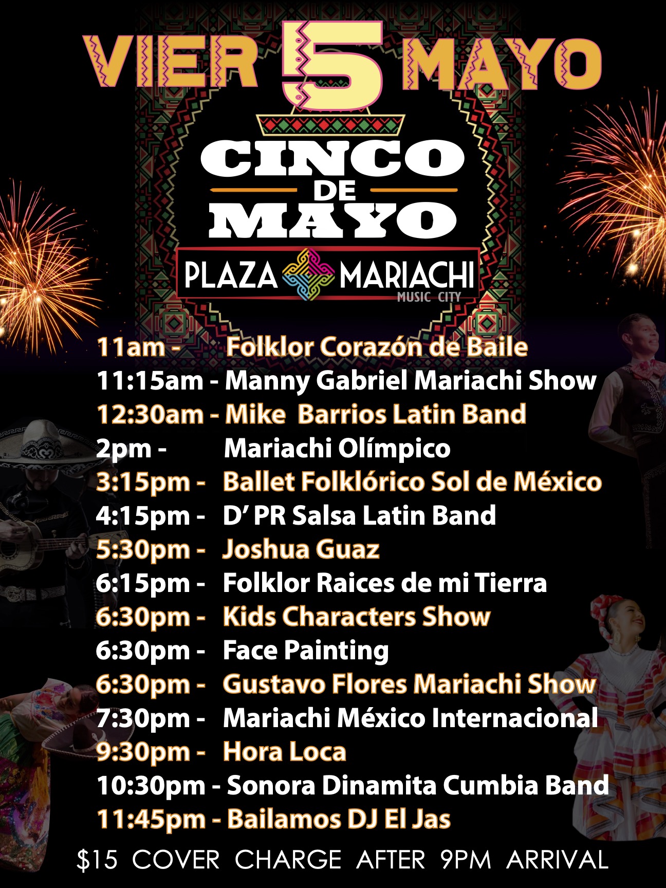 5 de Mayo Entertainment Schedule