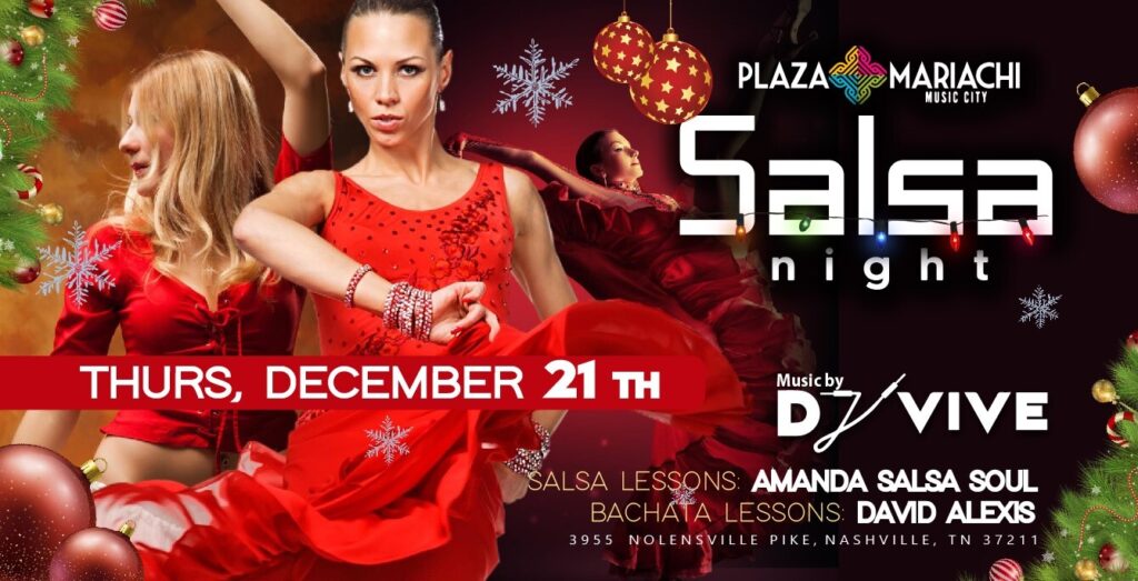 Salsa Night of dancing with music by DJ Vive on December 21, 2023
