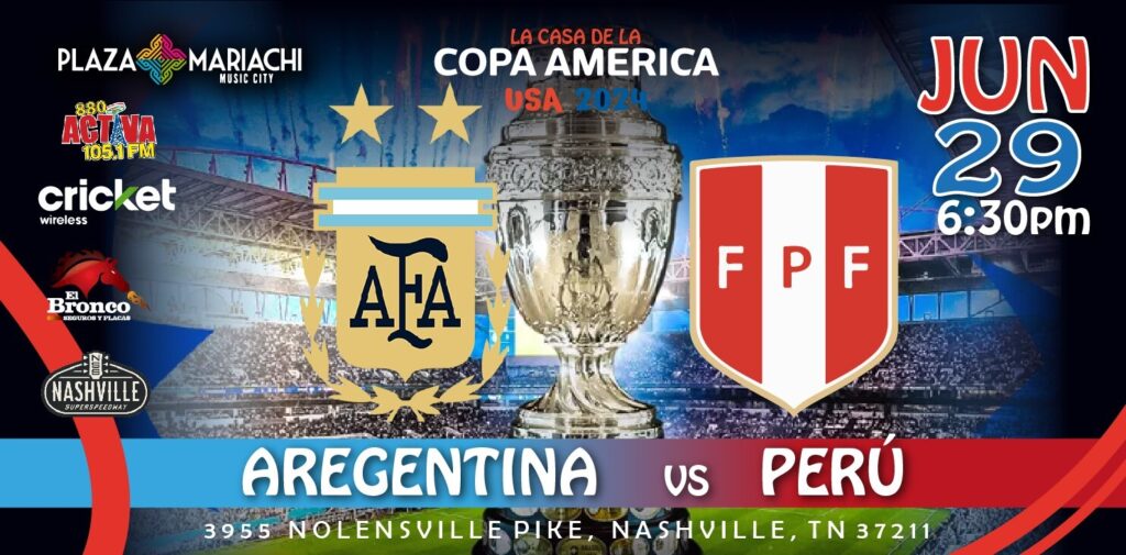 Argentina vs Peru watch party at Plaza Mariachi
