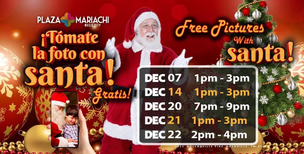 Free Pictures with Santa at Plaza Mariachi!