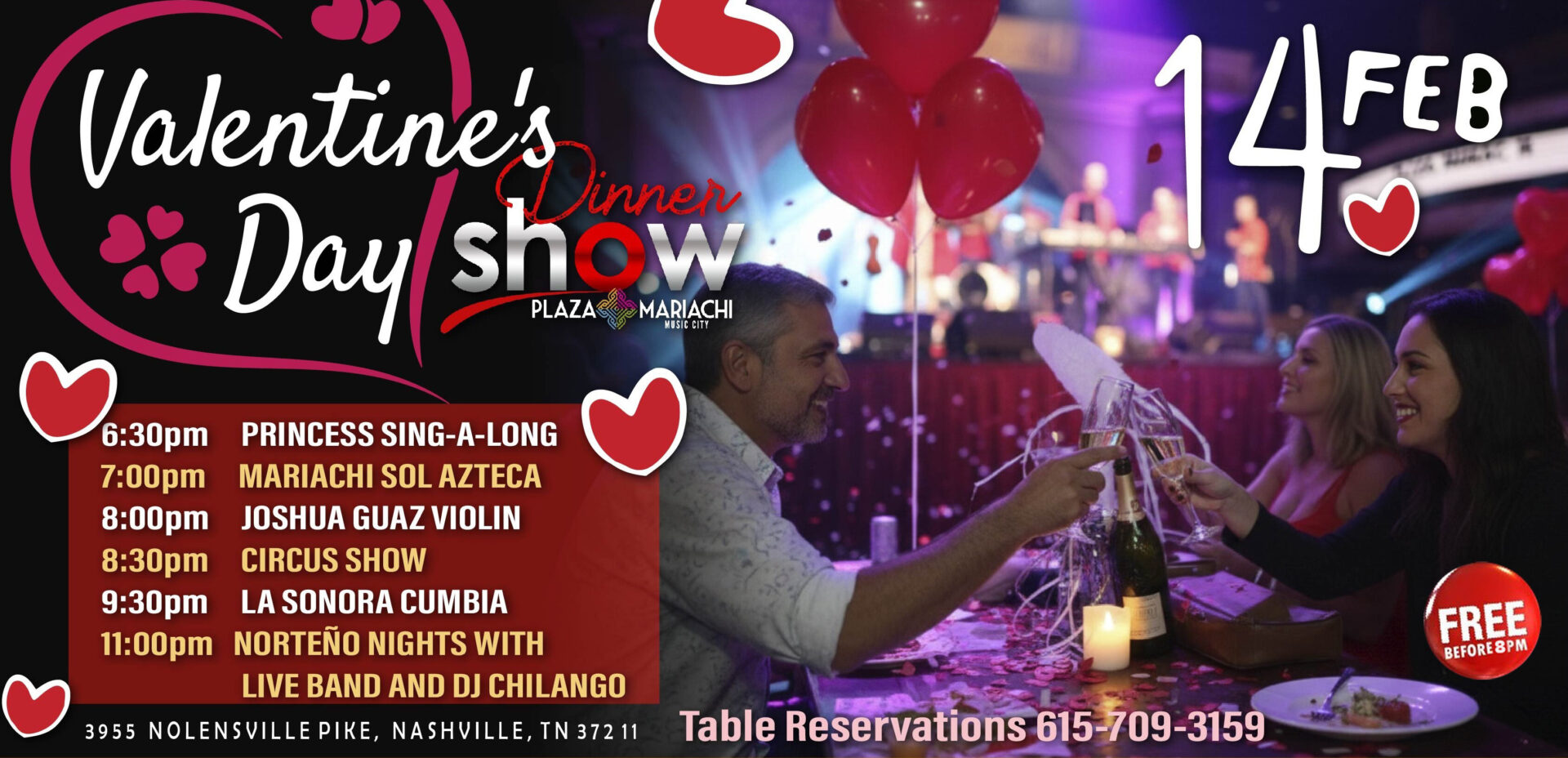 Valentine’s Day Dinner Show