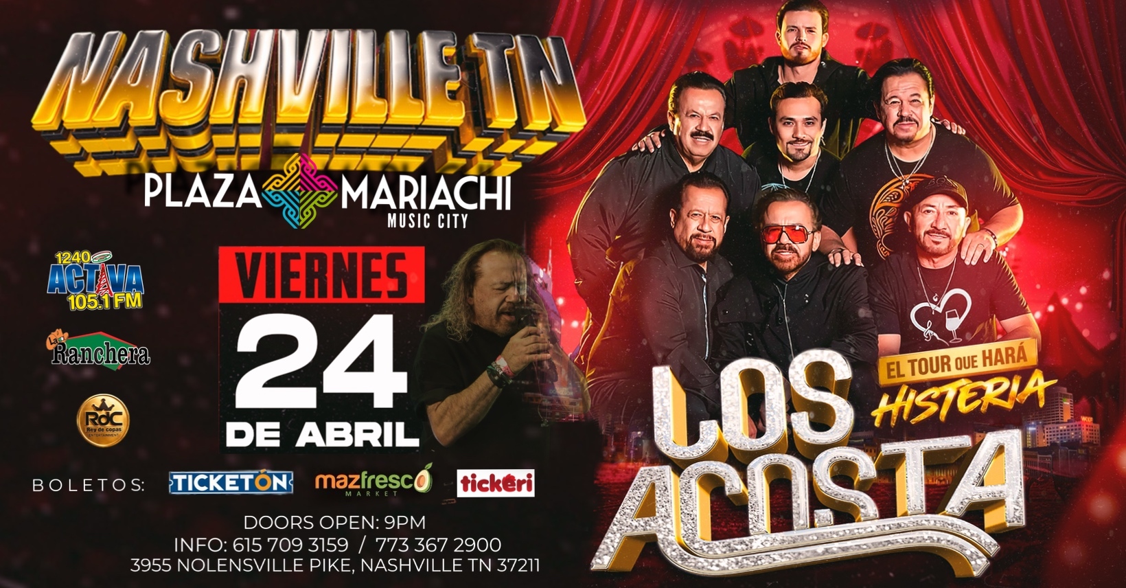 Conierto: Los Acosta – El Tour Que Hará Histeria 2026