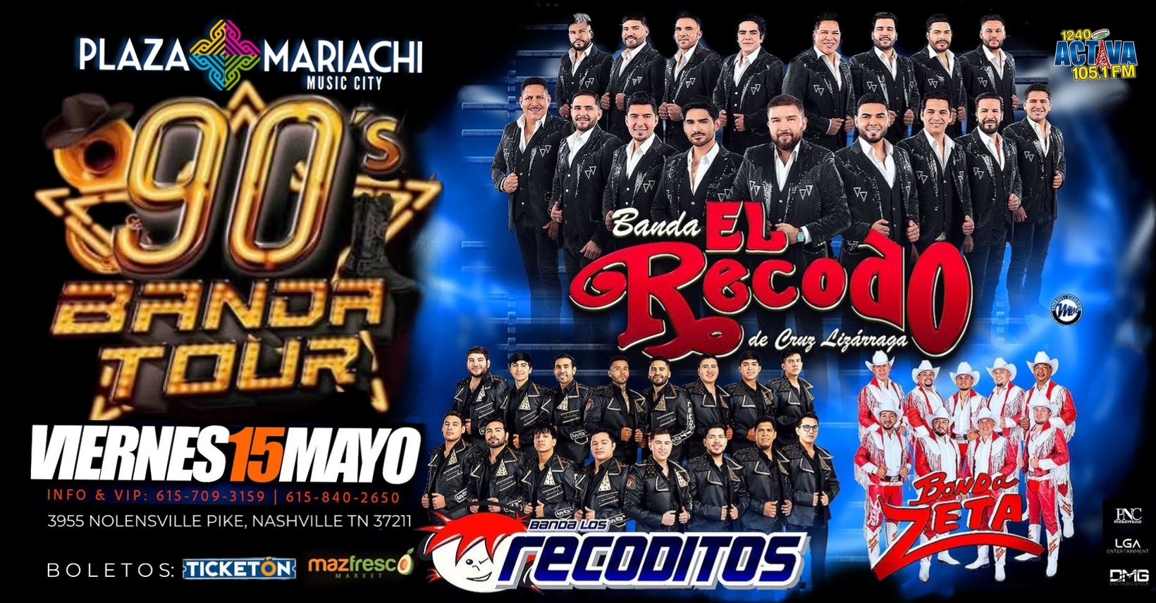 Banda El Recodo, Banda Los Recoditos & Banda Zeta