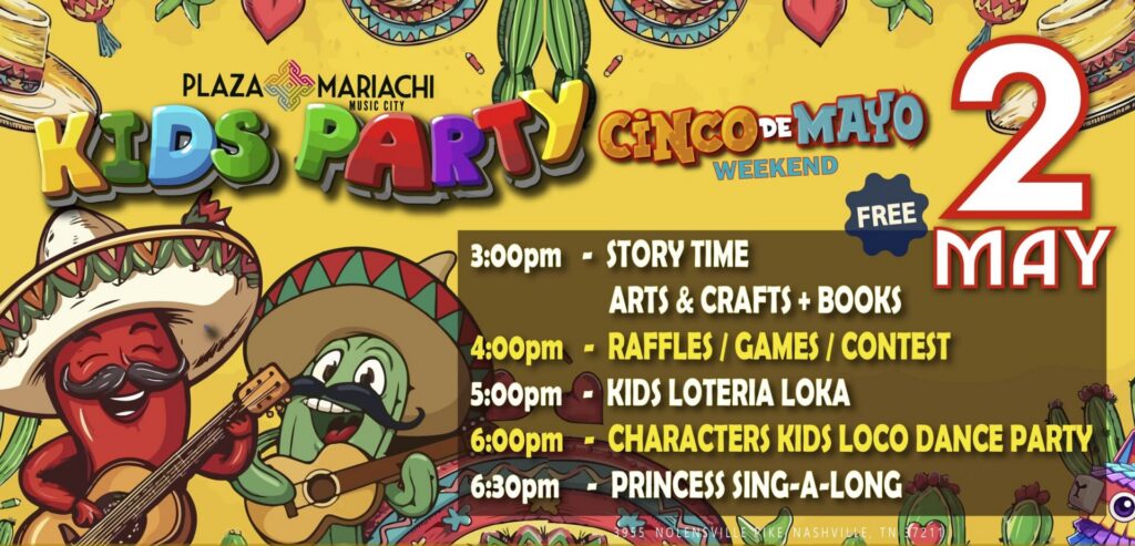 free kids party at plaza mariachi