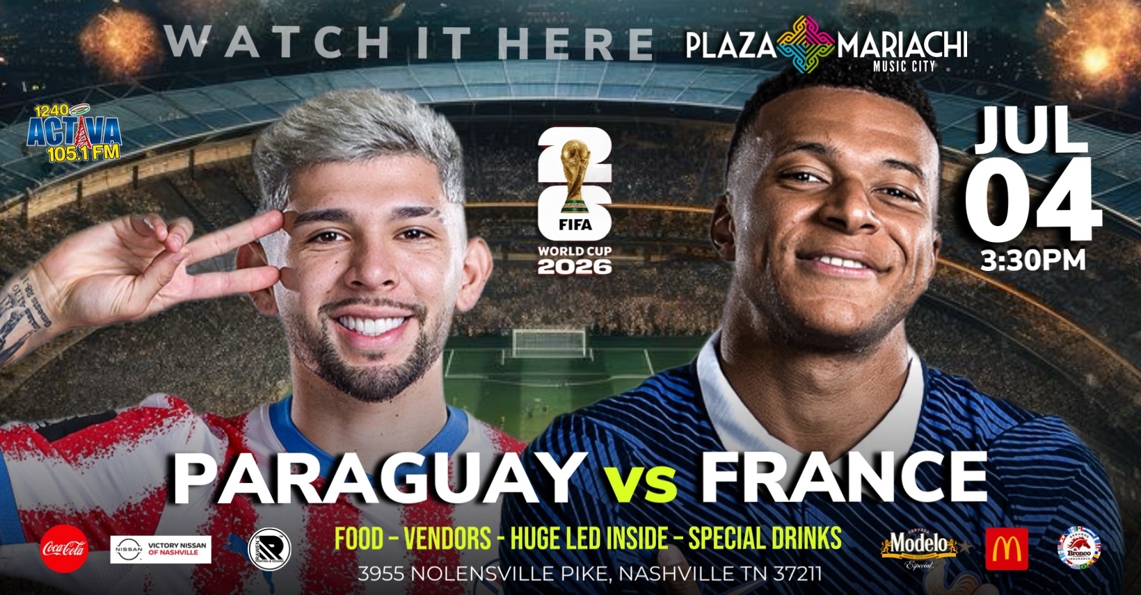 Paraguay vs France World Cup Watch Party Nashville
