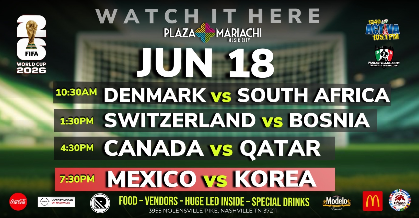 Mexico vs South Korea World Cup Watch Party Nashville
