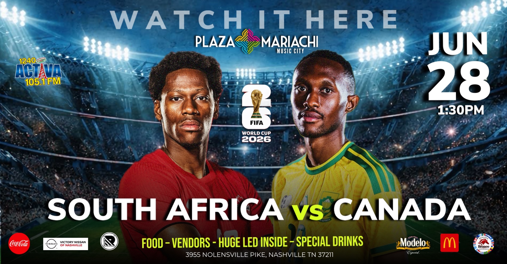 South Africa vs Canada World Cup Watch Party Nashville