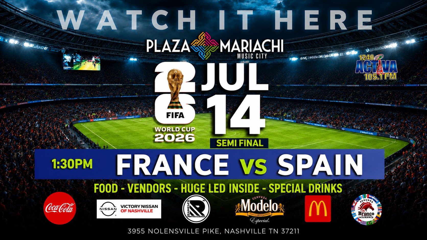 France vs Spain World Cup Watch Party Nashville