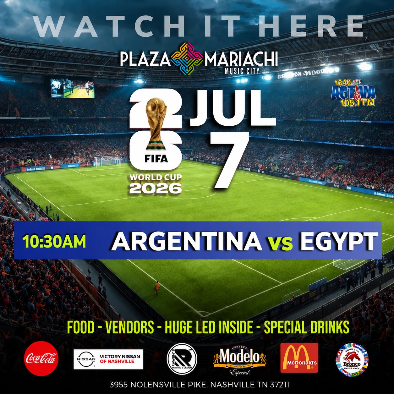 Argentina vs Egypt World Cup Watch Party Nashville
