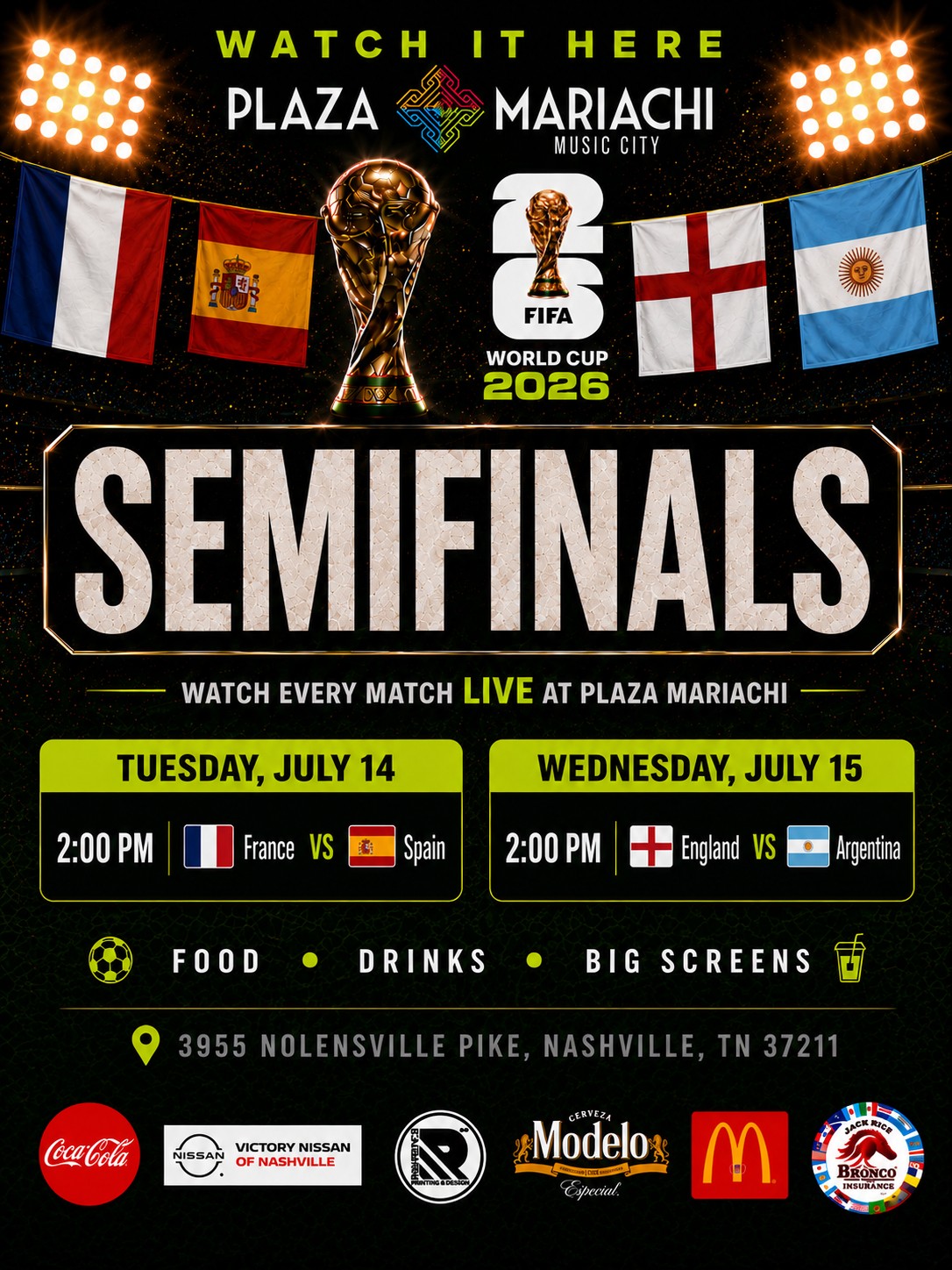 Semifinals World Cup Schedule